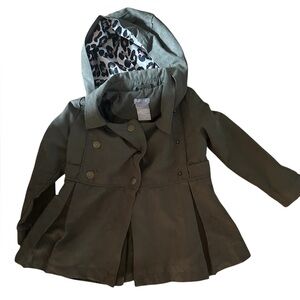 Tahari Kids Olive Green Raincoat with Hood